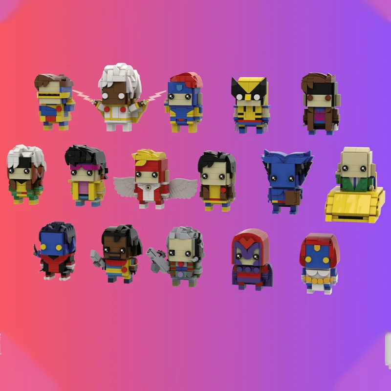 

2602pcs MOC X-Menes 92 Brickheadz Heroes Bundle Modular Model Building Blocks Collector Display Toys Kids Gift Set