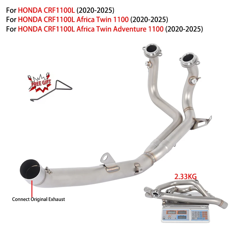 

Motorcycle Exhaust System Front Link Pipe Connec 51mm Muffler For Honda CRF1100L Africa Twin Adventure 1100 CRF1100 2020 - 2025