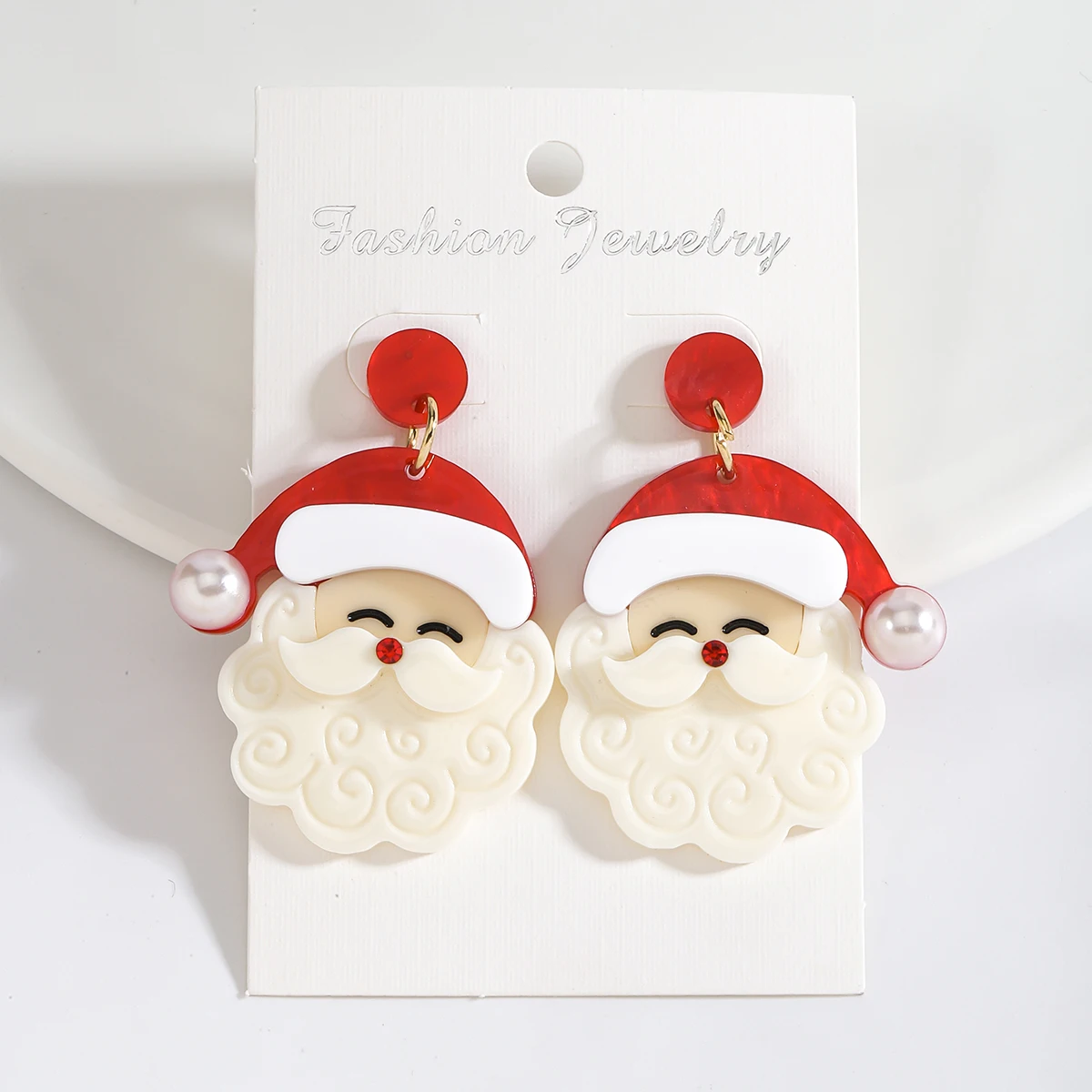 Dvacaman Christmas Cute Santa Claus Acrylic Drop Earrings,Celebrate Festival Party Gifts Women Accessories