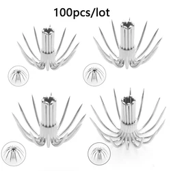 100 pcs high-quality stainless steel umbrella hooks, multi clawed hooks, 12 clawed and 14 clawed, anti seawater squid jig hooks