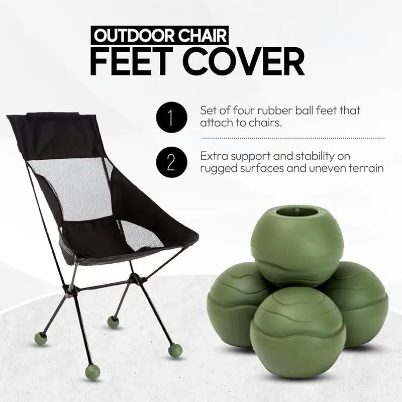 Furniture Leg Protectors Rubber Ball Covers For Chair Feet 4PCS Furniture Feet Protector Mats For Sand Rock Dirt Grass Chair Leg