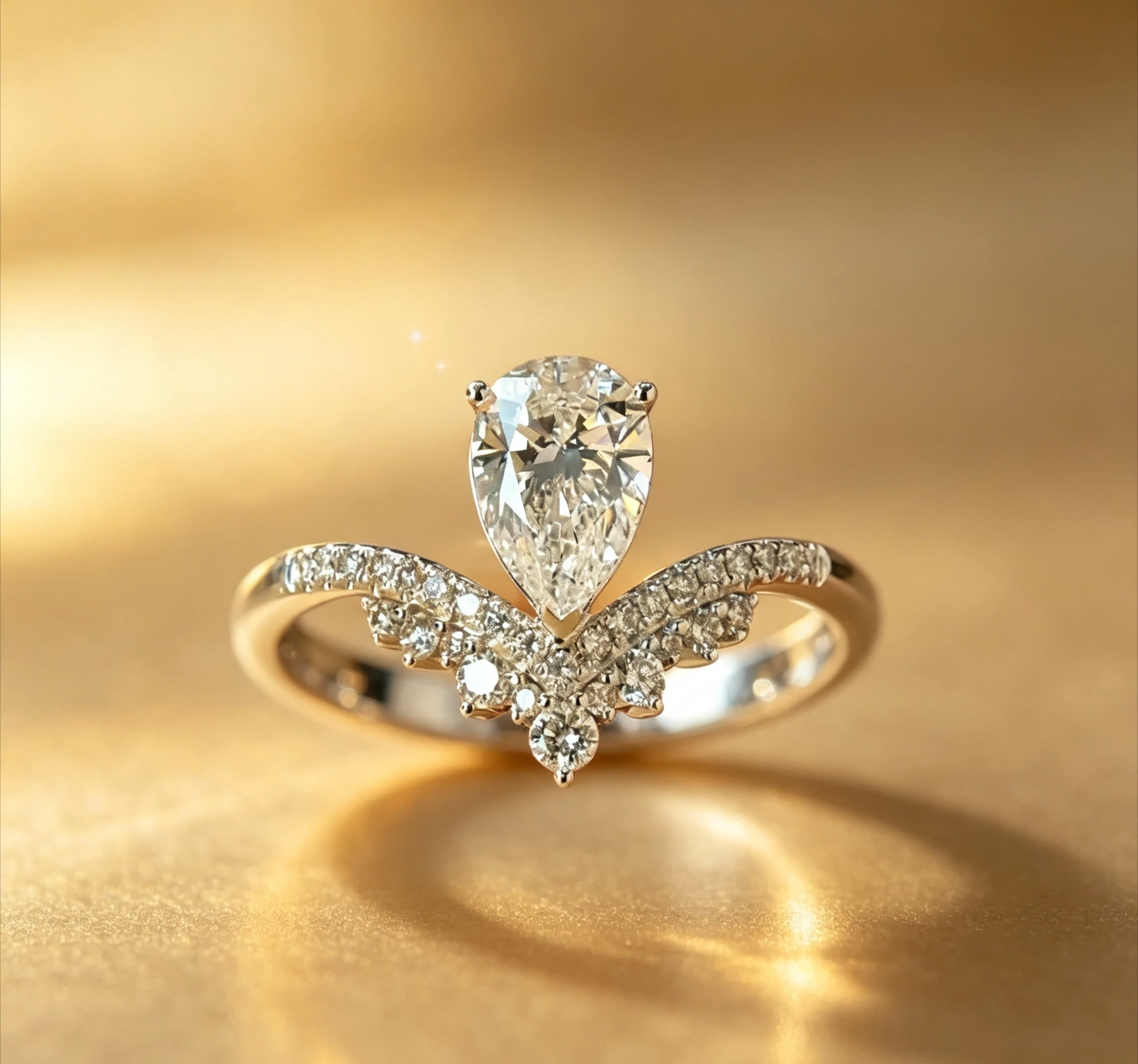Moissanite Water Drop Ring Women's PT950 Platinum - Timeless durable, perseverance meaning Giving a gift to friend