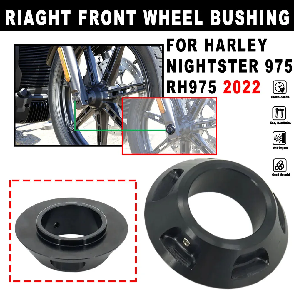 

NEW For Harley Nightster 975 RH975 2022 2023 Motorcycle Accessories Wheel Bushing Front Right Front Axle Cover Black