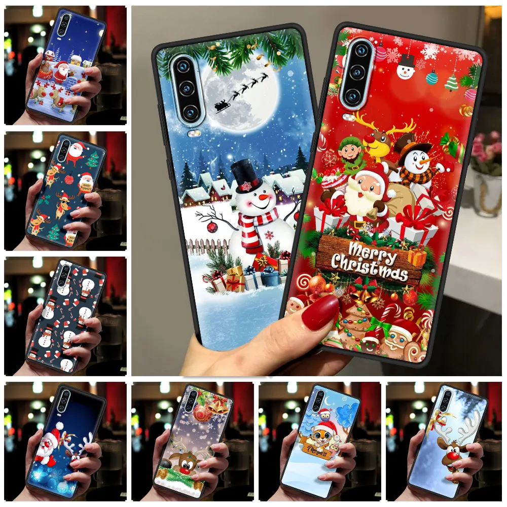 Merry Christmas Case For Huawei P50 P40 P30 Lite E P20 Pro Y9 Y7 Y6 2019 P Smart 2021 Z Y6p Y7a Y9s Phone Cover Silicone Funda