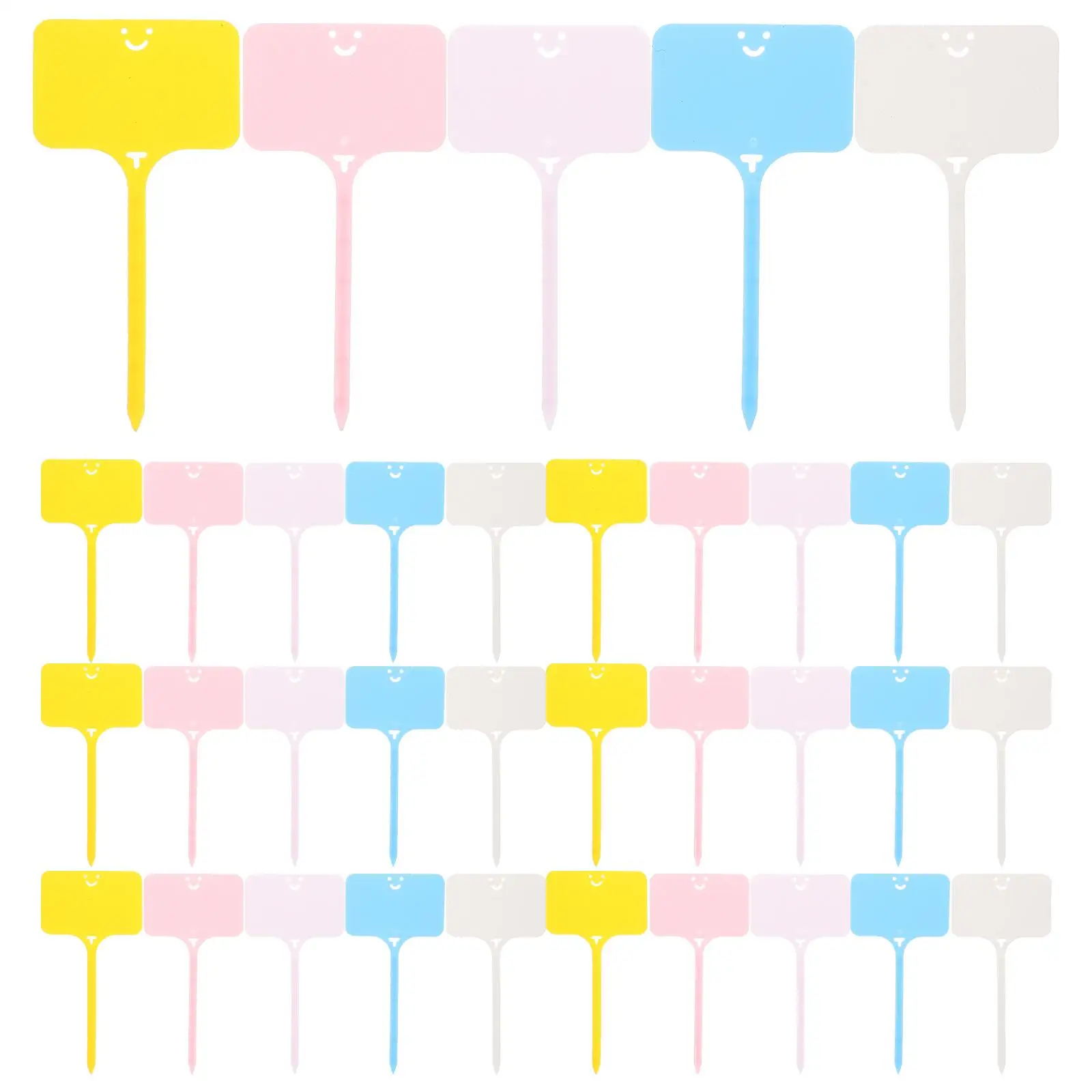 

50 Pcs Flower Shop Tags Plant Labels Garden Markers H written Plastic Horticulture Supermarket White Purple Pink Yellow Blue