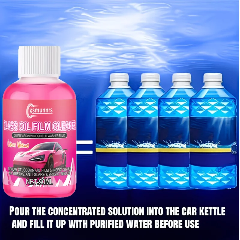 Concentrate glass wiper fluid to maintain smoothness, no stripes, and quickly restore clear glass