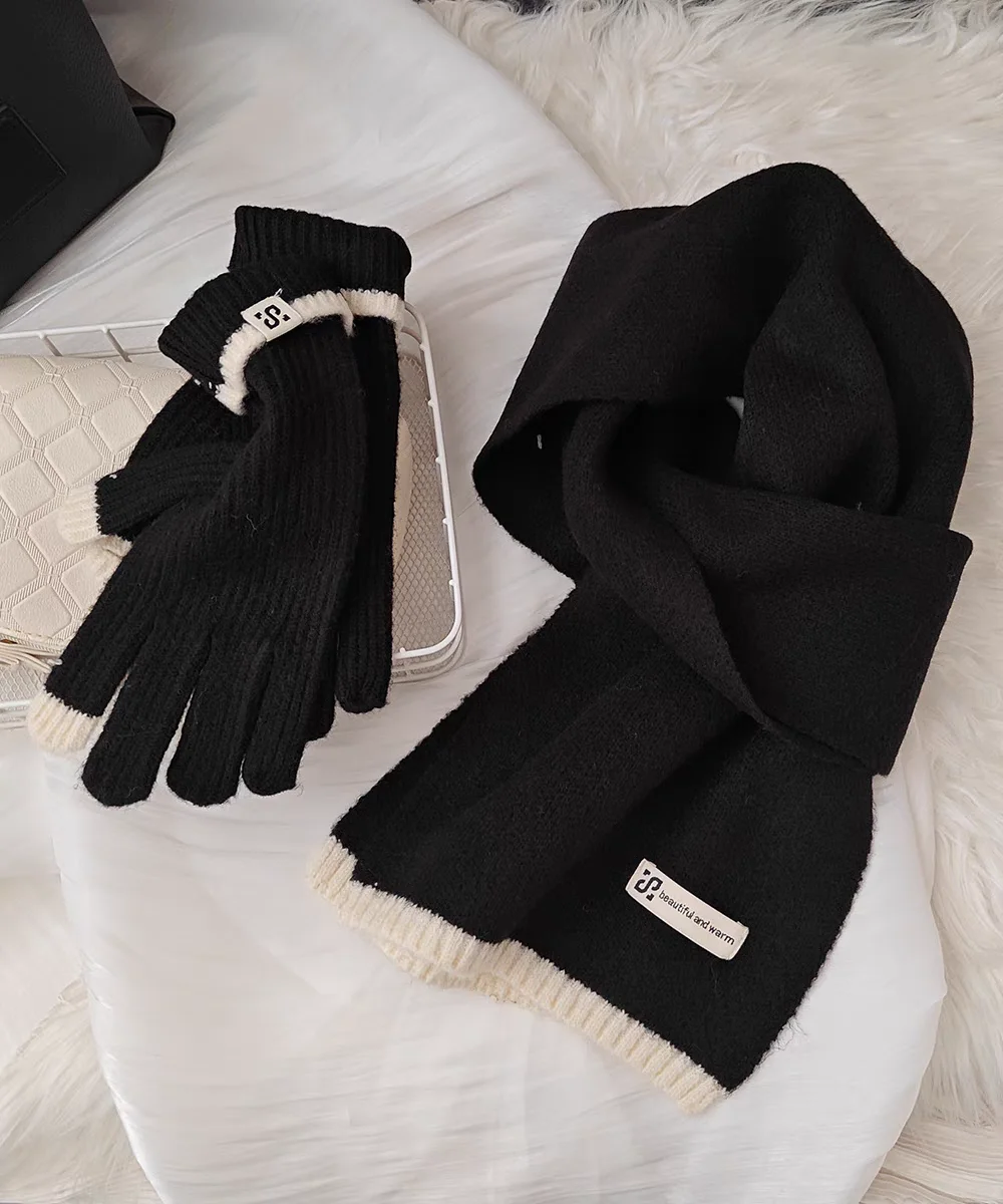 New Autumn and Winter Warm Australian 100% Wool Scarf Gloves Hat Three Piece Set (please Note To Contact for Individual Photos)