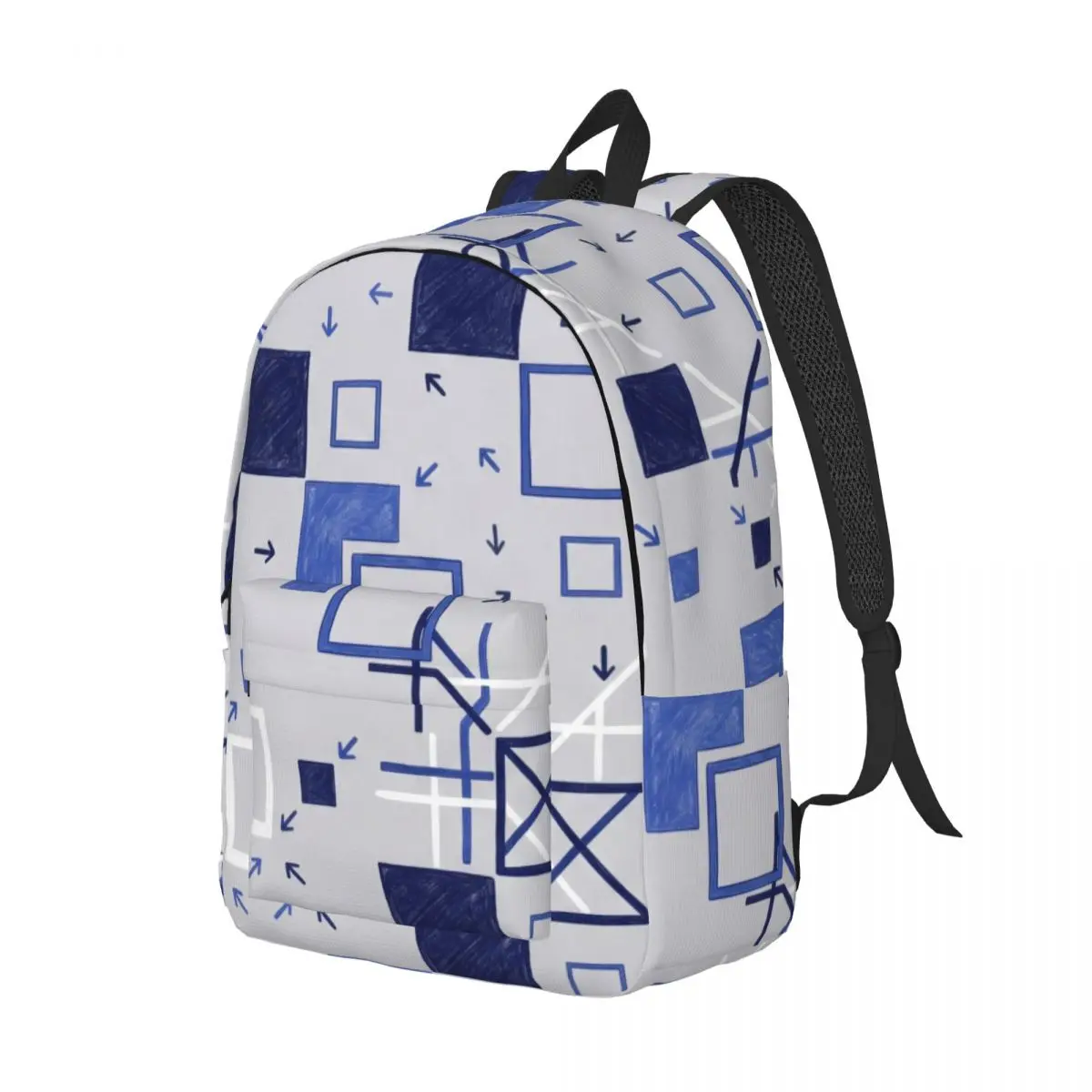 Sky Cloud Print Backpack Checker Commuter Arrow Square Urban Commuter Light Gray Navy Clean White Lightweight Daypack for School