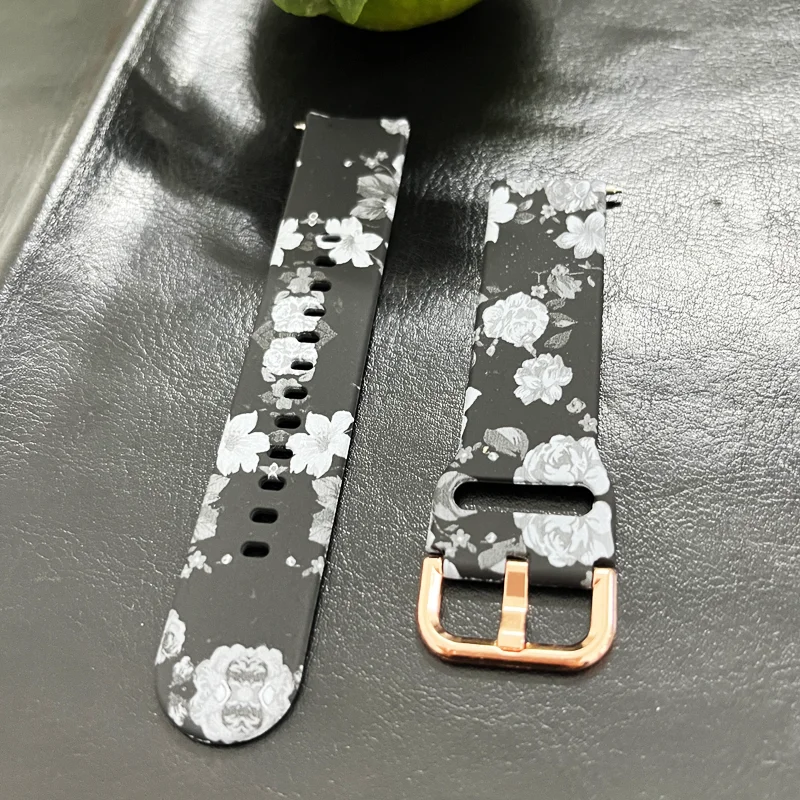 Women 20mm Watch strap For Amazfit GTS/4/3/2/2e/Mini/GTR 4/3/Pro/2e stratos 2/3 Printed Silicone 22mm Bracelet amazfit bip 5 6