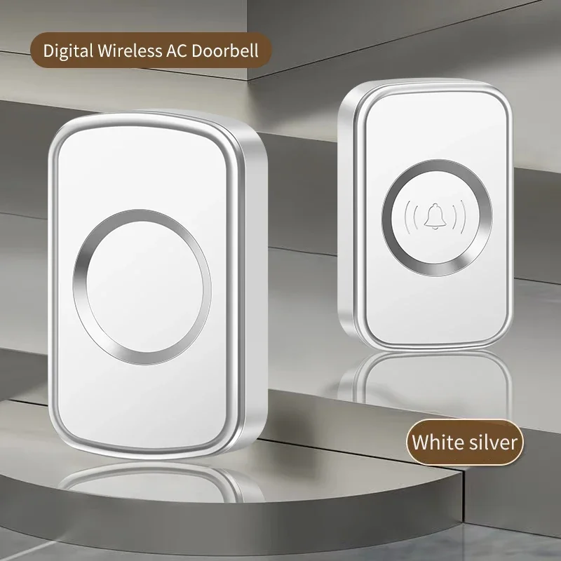 CACAZI Wireless Doorbell Sets for Smart Home Waterproof 300 Meters Remote Control 60 Ringtones EU UK US AU Plug Door Bell Chime