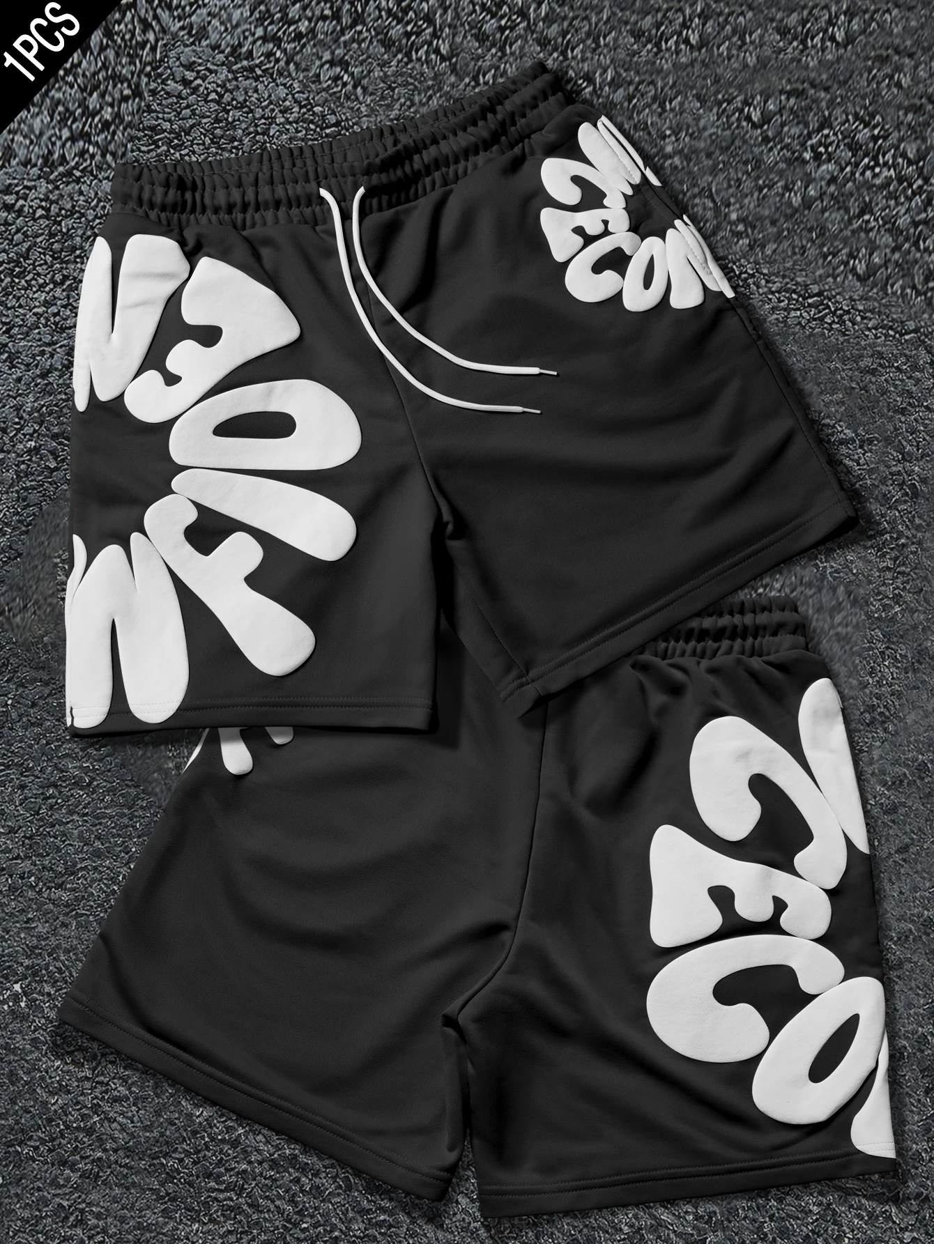 Men's Loose Fit Streetwear Shorts Trendy Brand Y2K Hip Hop Polyester Athletic Multi Color Black White S-2XL Full Size Daily Wear