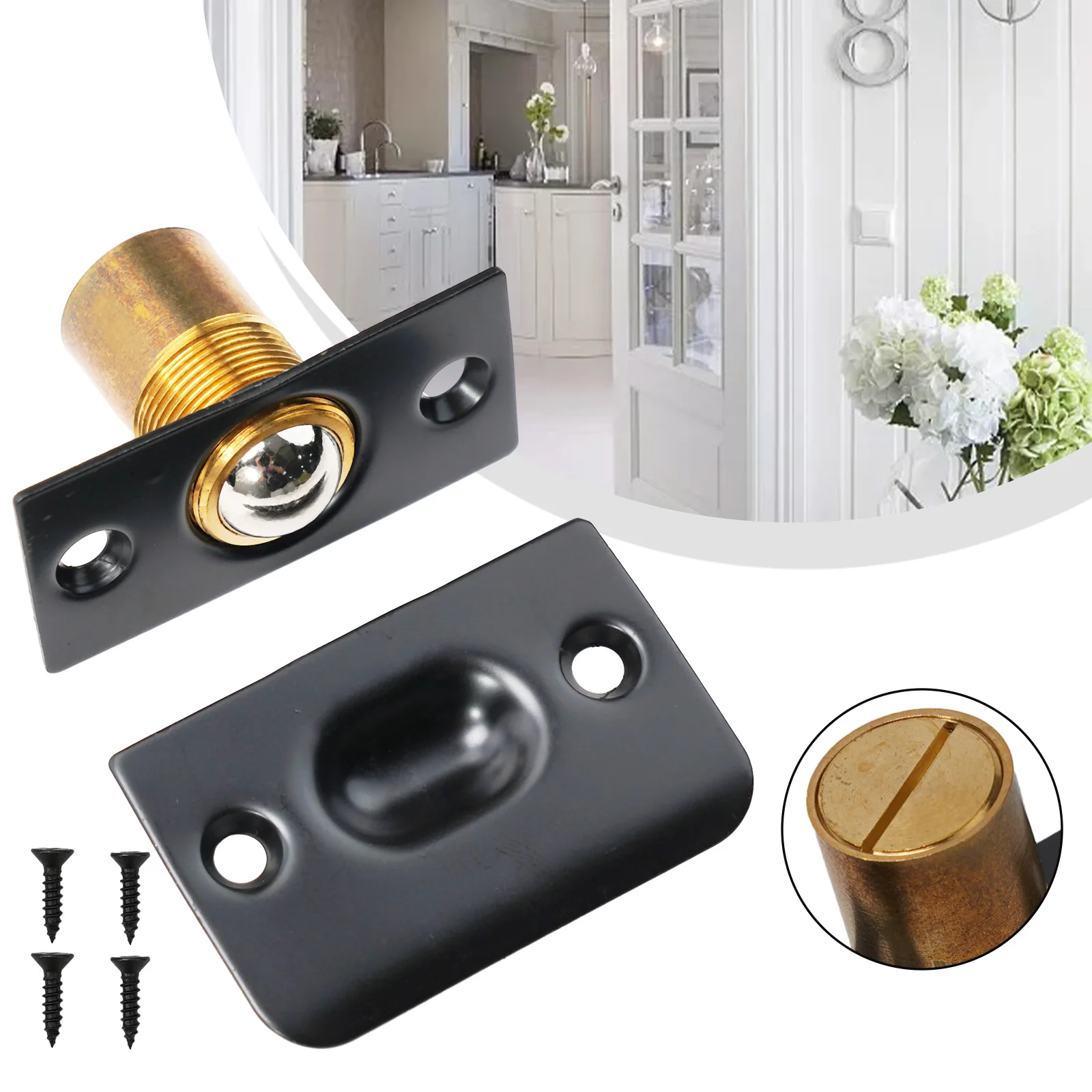 Latch Door Catch Parts Adjustable Door Replacement Spring Catch Lock With 4x Screws Accessories Fittings Internal