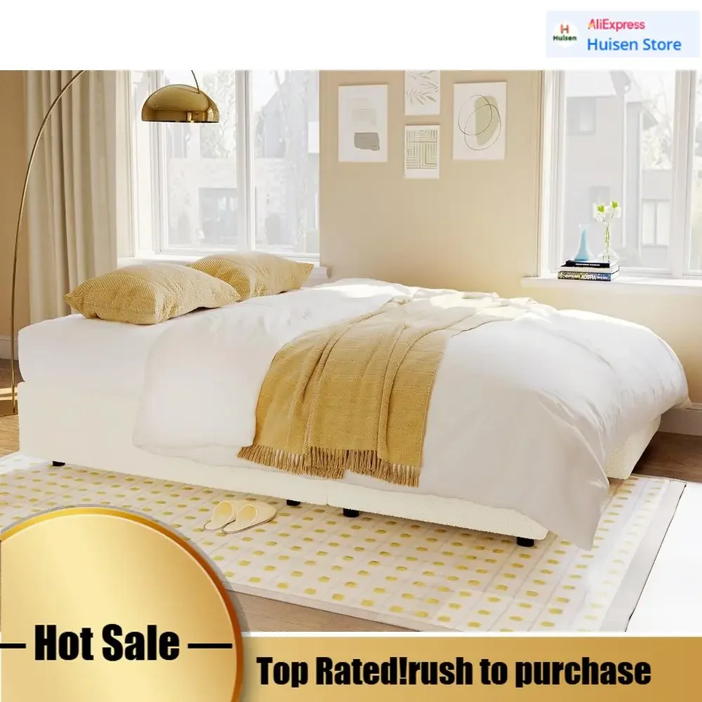 

Удобный белый диван-кровать 2-в-1 с выдвижным спальным местом и отсеком для хранения, 84x59x39 дюймов