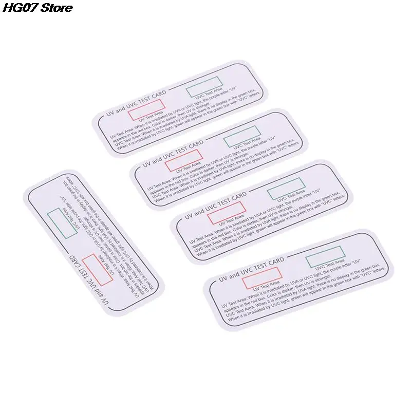 10PCS White Light Ultraviolet Sterilization Test Cards UVA UVC Test Cards Light Wavelength Indicator Cards UV test Accessories