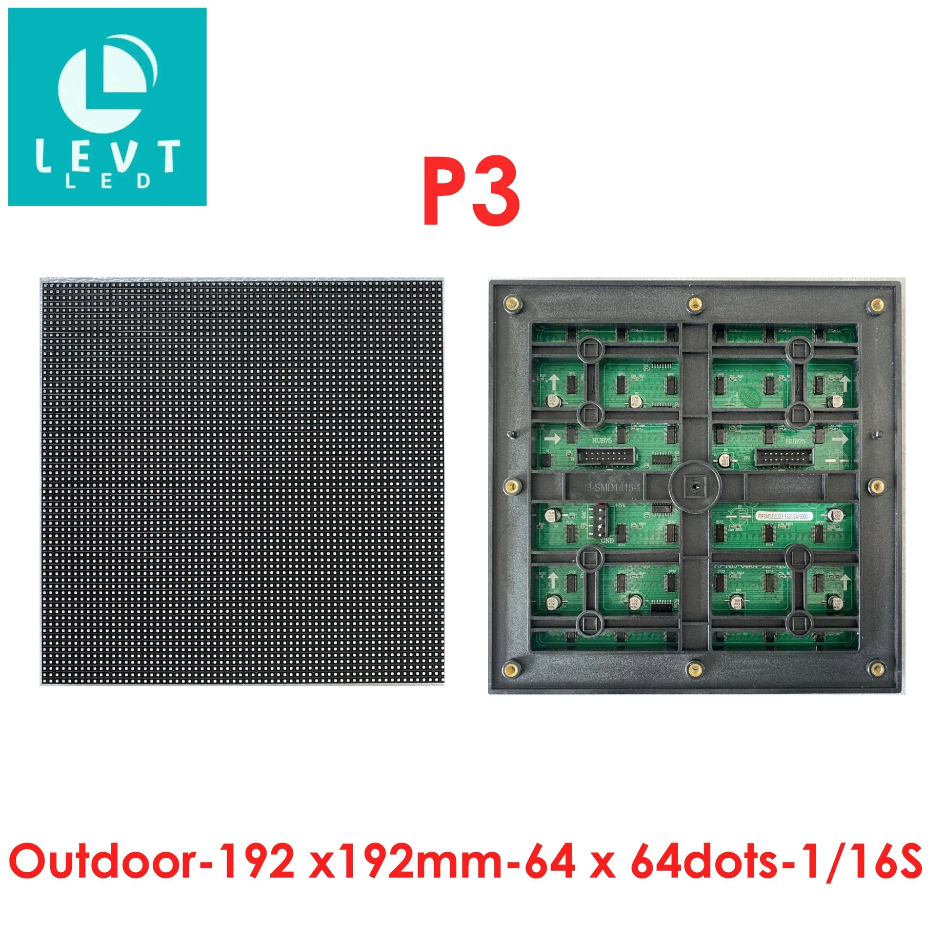 P3 192*192mm 64x64 Outdoor Wall Mounted P3 Outdoor Full Color LED Module