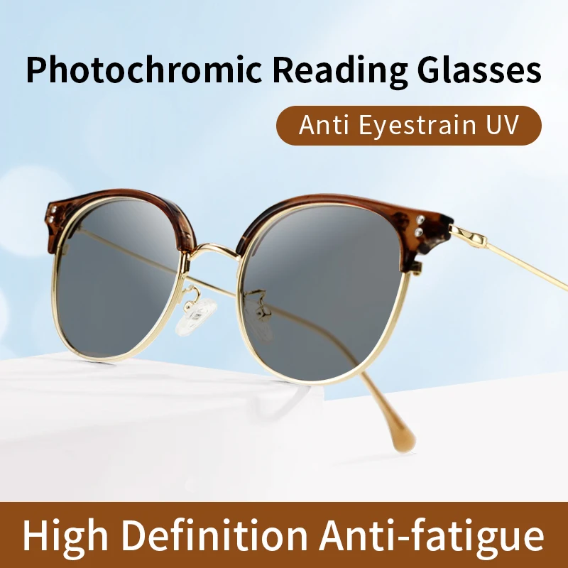 

High Definition Photochromic Reading Glasses 2025 New Transition Sunglasses for Women Square Presbyop