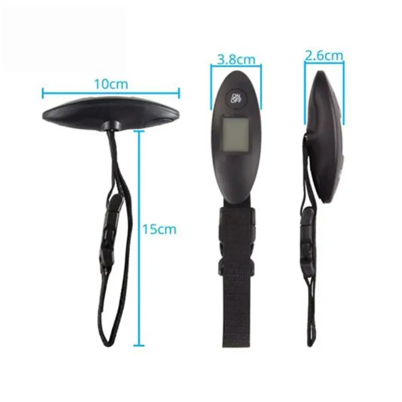 LCD Digital Escala Eletrônica de Bagagem Escala Mala Portátil Ponderação Mala de Viagem Manipulada Escala de Pendurado Gancho de Peixe, 40kg, 100g,