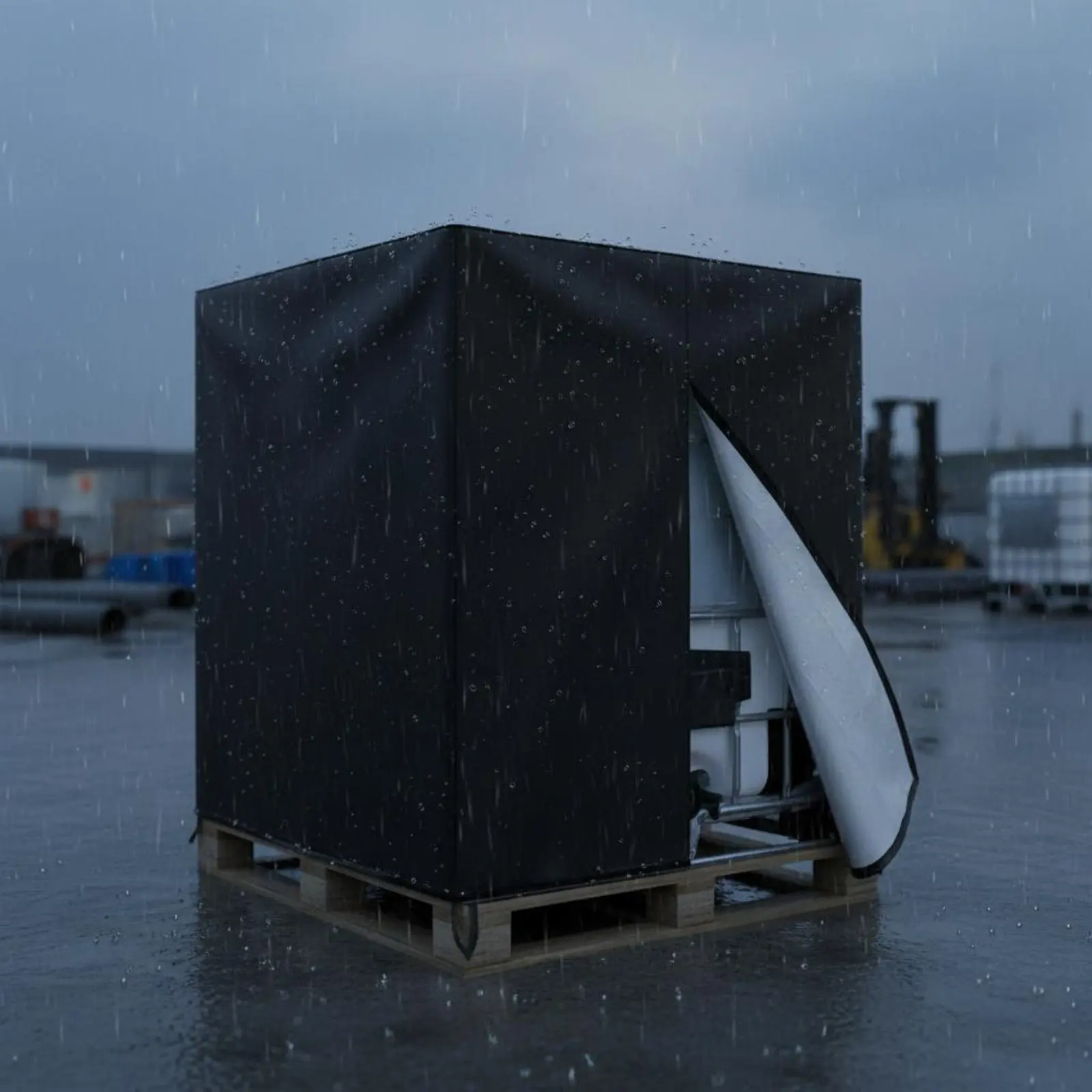 1000L IBC Container Cover 210D Oxford Material Heavy Duty Tote Cover Sun Protection Waterproof for Warehouse, Factory