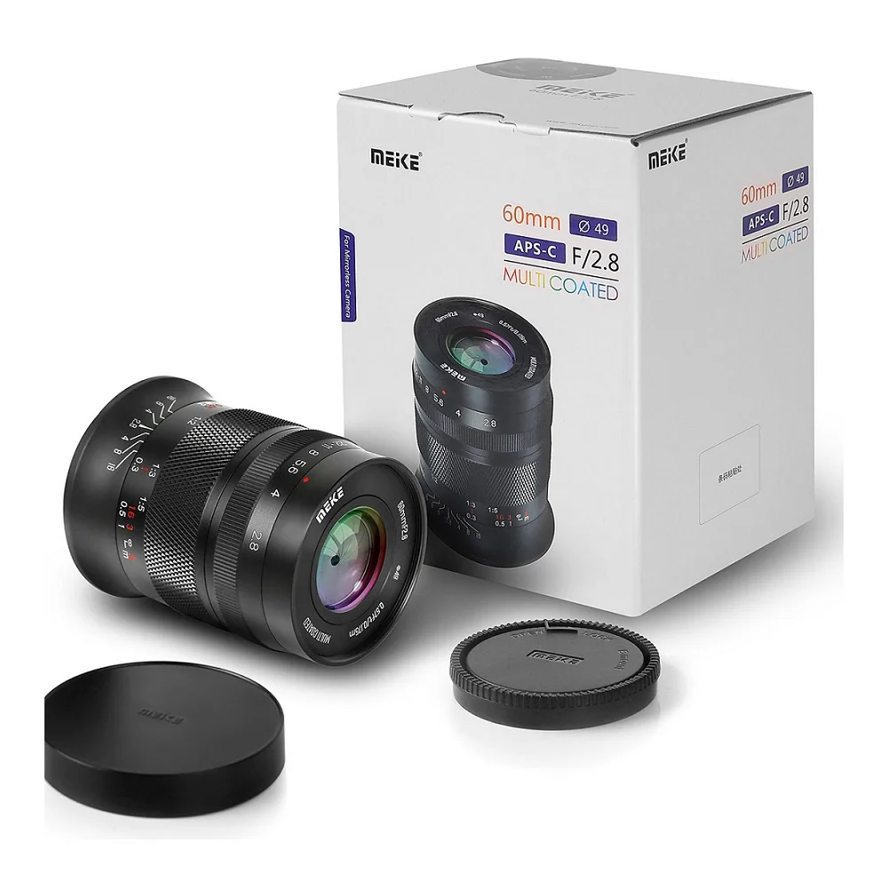 Meike 60mm f2.8 Large Aperture APS-C Macro Manual Focus Lens for Canon EF-M Fujifilm X-Mount for M4/3 Mount GH4 GH5 GH6 E-M5 GX7