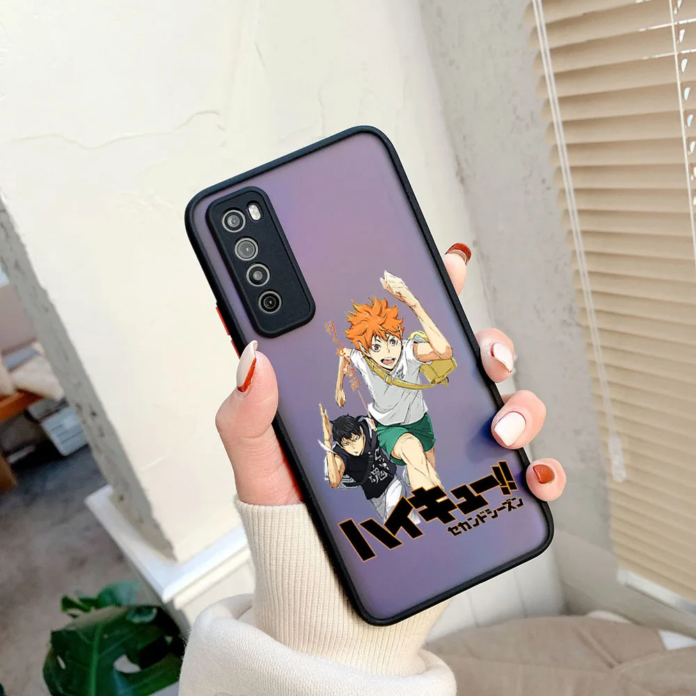 Phone Case For Samsung S24 S23 S22 S21 S20fe S10 Plus A54 A71 A72 A73 Note20 UltraHaikyuu Hinata Matte Frosted Translucent Cover