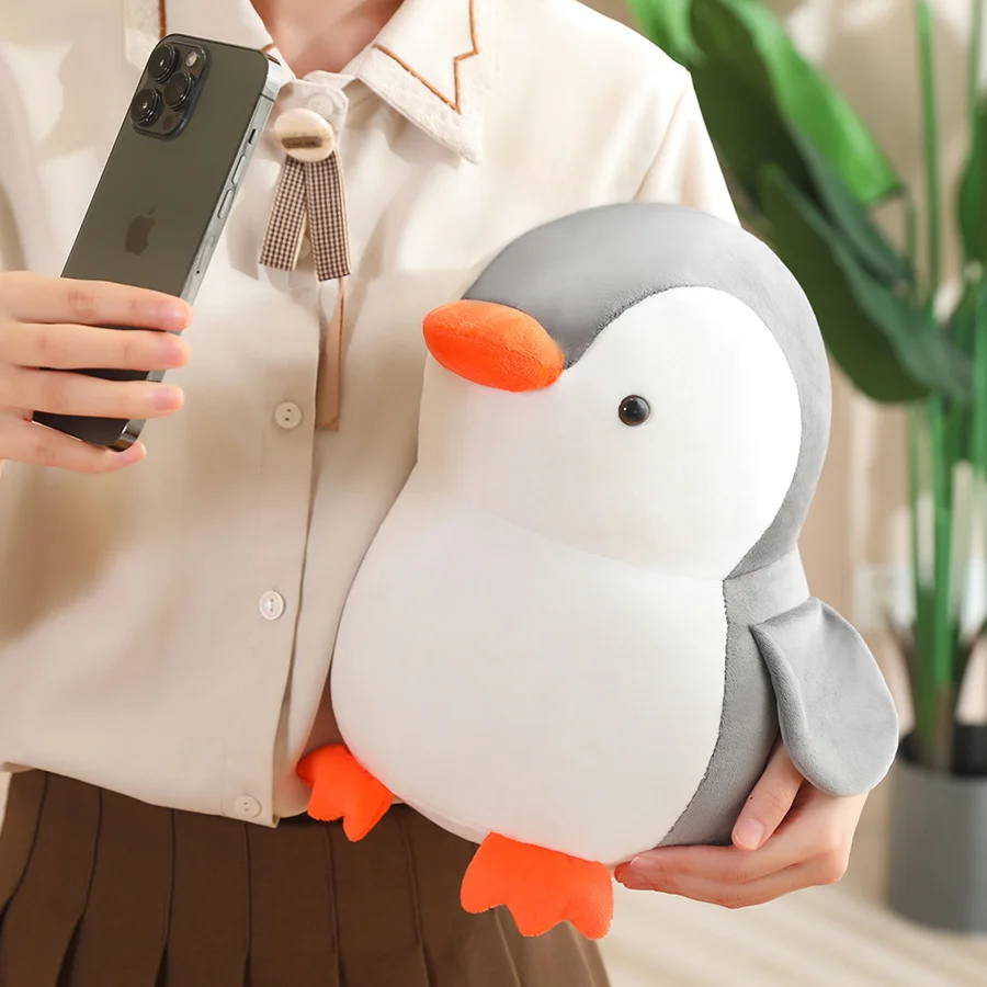 10-30 سنتيمتر Kawaii الكرتون الملونة الساخن البطريق أفخم دمية وسادة أزرق أسود وردي الحيوان ألعاب من نسيج مخملي ديكور المنزل هدية للبنين بنات
