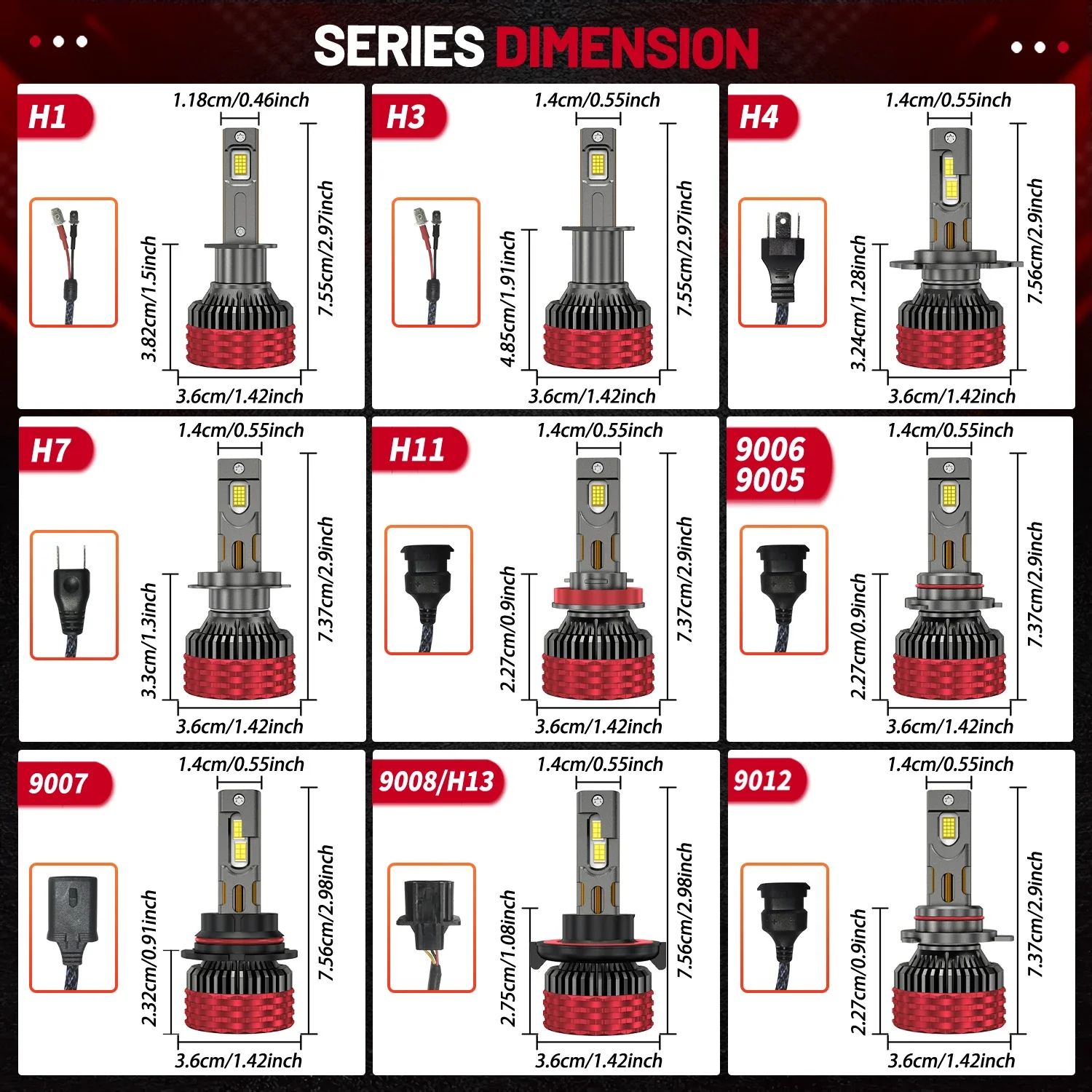 2 قطعة 6800 واط H7 LED العلوي 11800000LM H4 LED أضواء لسيارة H1 H3 H8 H11 H13 HB3 HB4 HIR2 9005 9006 9012 9007 9008 12V 24V