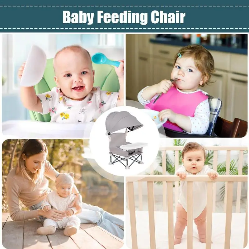 Foldable Toddler Feeding Chair Toddler Travel Booster Seat Foldable Design Booster Seat For Outdoor Picnics Parties And Family