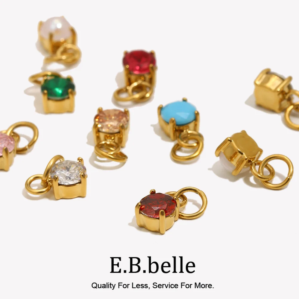 E.B.belle Klassischer Stil Mini Niedlicher Quadratischer Edelstein Anhänger Für Frauen Männer DIY Handgemachte Halskette Ohrringe Schmuck Zubehör