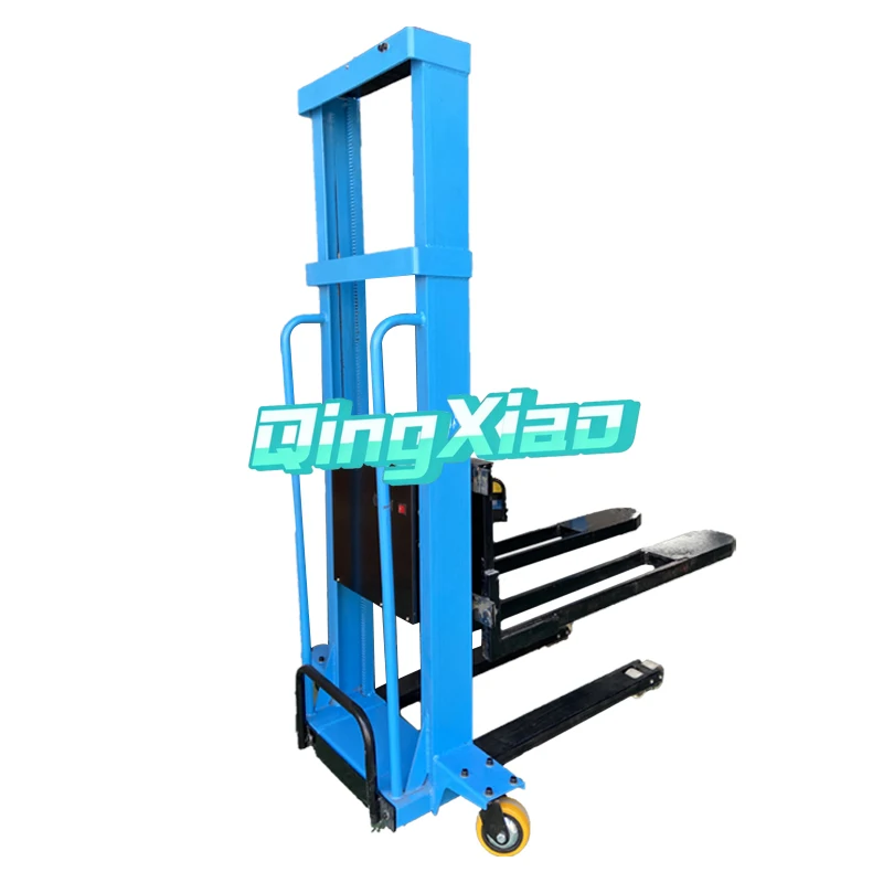 800kg 1.3m Electric Self Lifting Forklift 48V 15Ah Lithium Battery Stacker In Stock CE Certified for Warehouse Logistics Use Now