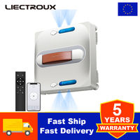 Window Cleaning Robot Liectroux S11, 4-Way Water Spray, Home Glass Floor Wall Tiles Cleaner Robot, Strong Vacuum, Smart Memory