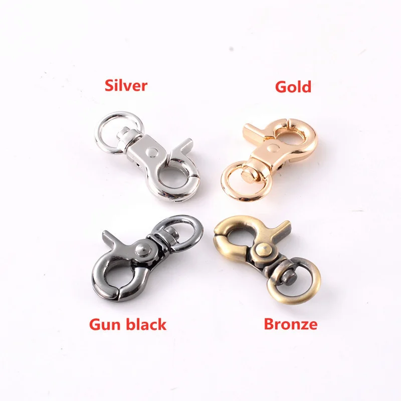 5pcs Metal Swivel Eye Snap Hook Trigger Lobster Clasps Clips for Leather Craft Bag Strap Belt Webbing