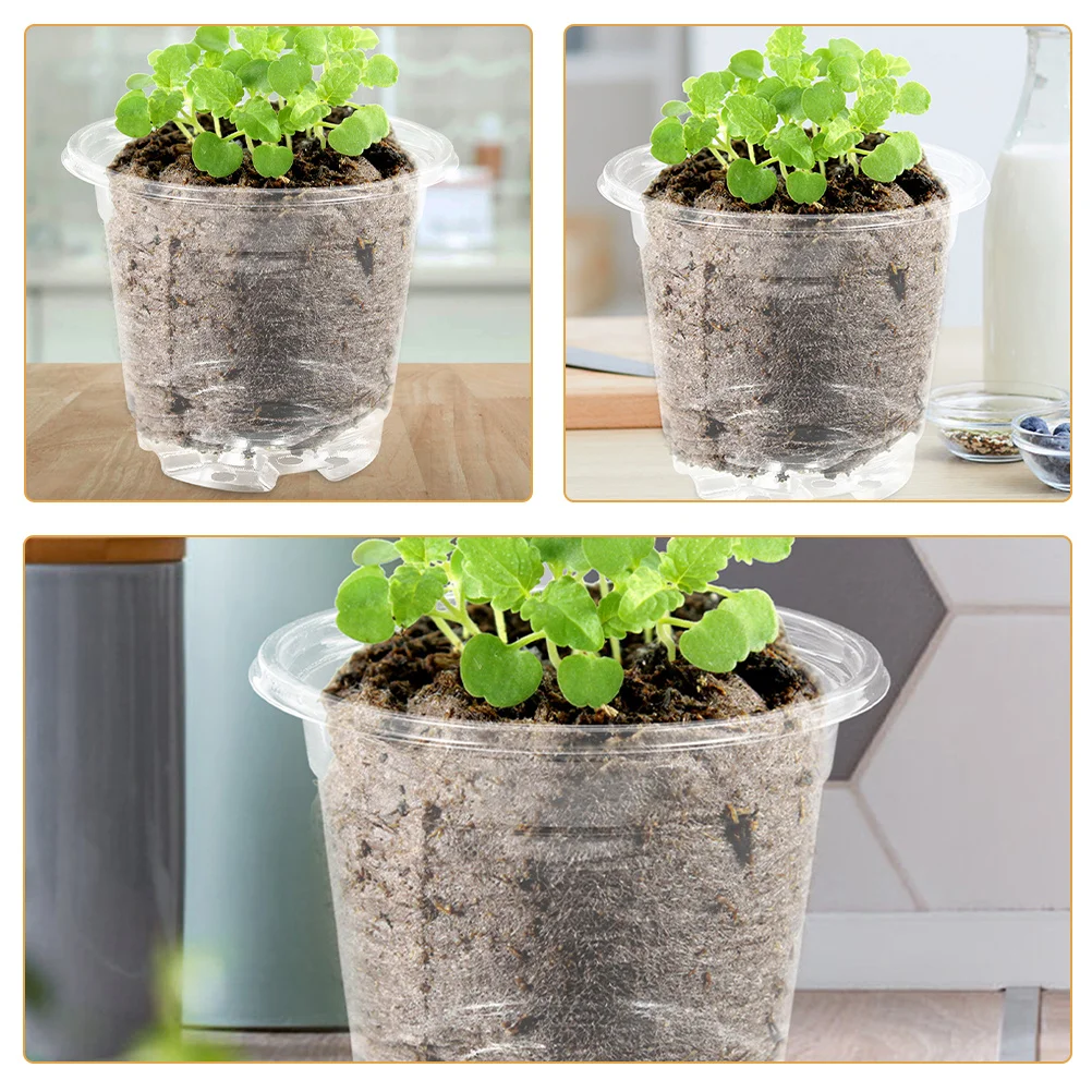 

10 set Insulated Flower Pots Transparent Pet Planting Containers With Drainage Holes For Succulents Indoor Outdoor Nursery Use