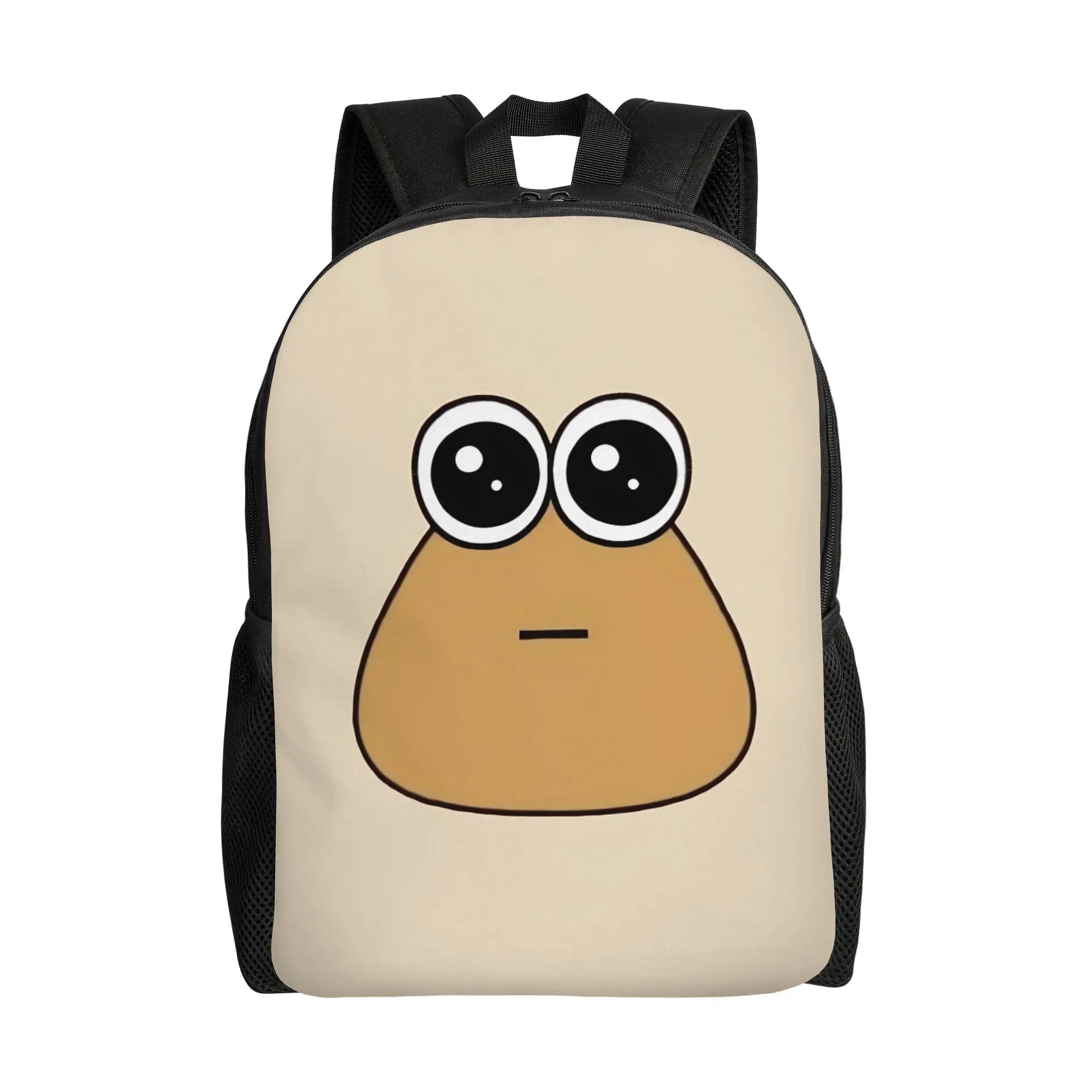 

My Pet Alien Pou Casual Backpack with Pocket Student Hiking Travel Virtual Pet Daypack for Men Women Laptop Canvas Bags