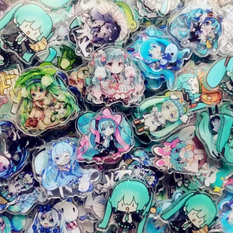 Hot Sale 52pcs Hatsune Miku Cute Cartoon Mini Acrylic Board Handmade DIY Accessories Materials Children\'s Toys Wholesale