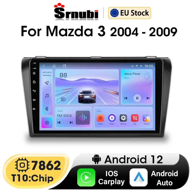 Srnubi Android 12 Carplay for Mazda 3 2004 2005 2006 2007 2008 2009 Car Radio with BOSE Multimedia Player 2 Din Stereo Autoradio