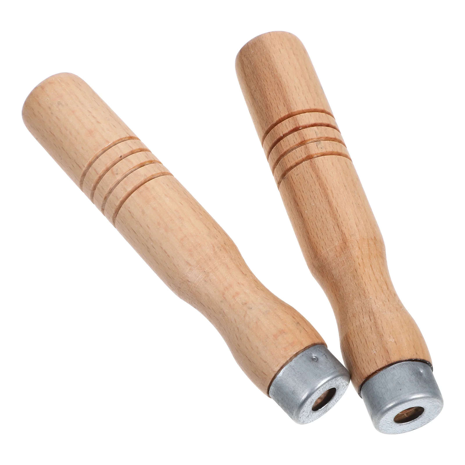 

2 Pcs Accessories Solid Wood Spatula Spoon Red Beech Cookware Handle Replacement