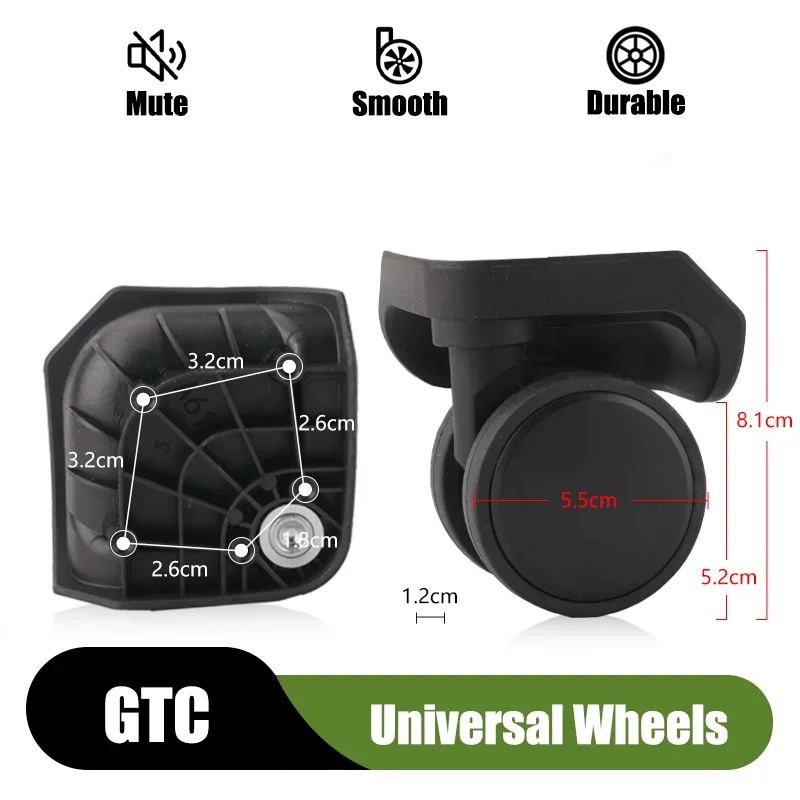 

Для 470 сверхмощных бесшумных поворотных роликов, гладкое вращение на 360 градусов, износостойкие, устойчивые к давлению запасные части для багажа