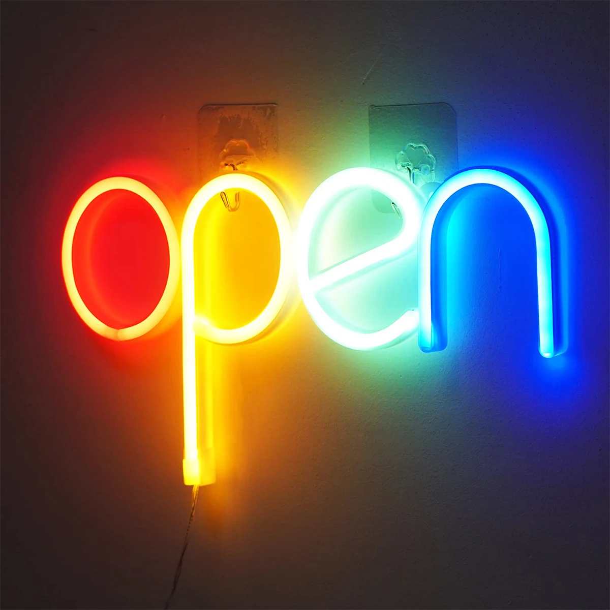 Open Neon Sign LED Neon Signs Night Light Ultra Bright Colorful Lighted Decorative Illuminated Letter Lights for Window Bar