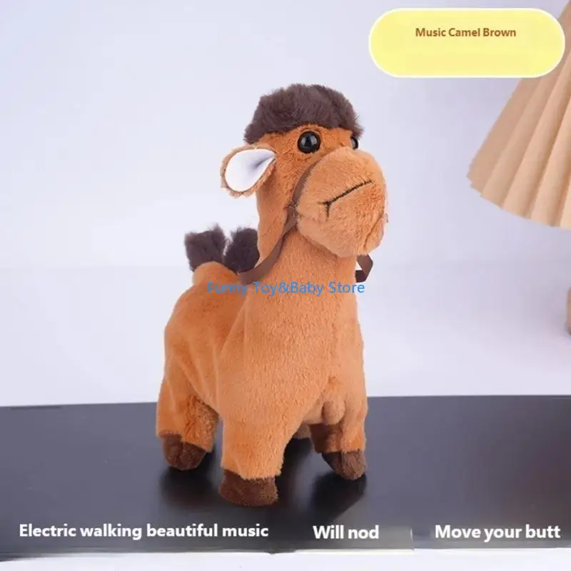 Giocattolo interattivo cammelli peluche elettrici con camminare, cantare e parlare per l'intrattenimento e l'istruzione