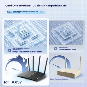 ASUS RT-AX57 Roteador para jogos Dual-Bnd WiFi 6 Aceleração de jogos Mesh WiFi, MU-MIMO, Boost de jogos para celular, streaming, jogos 8 principais vendas roteador gamer asus - №5
