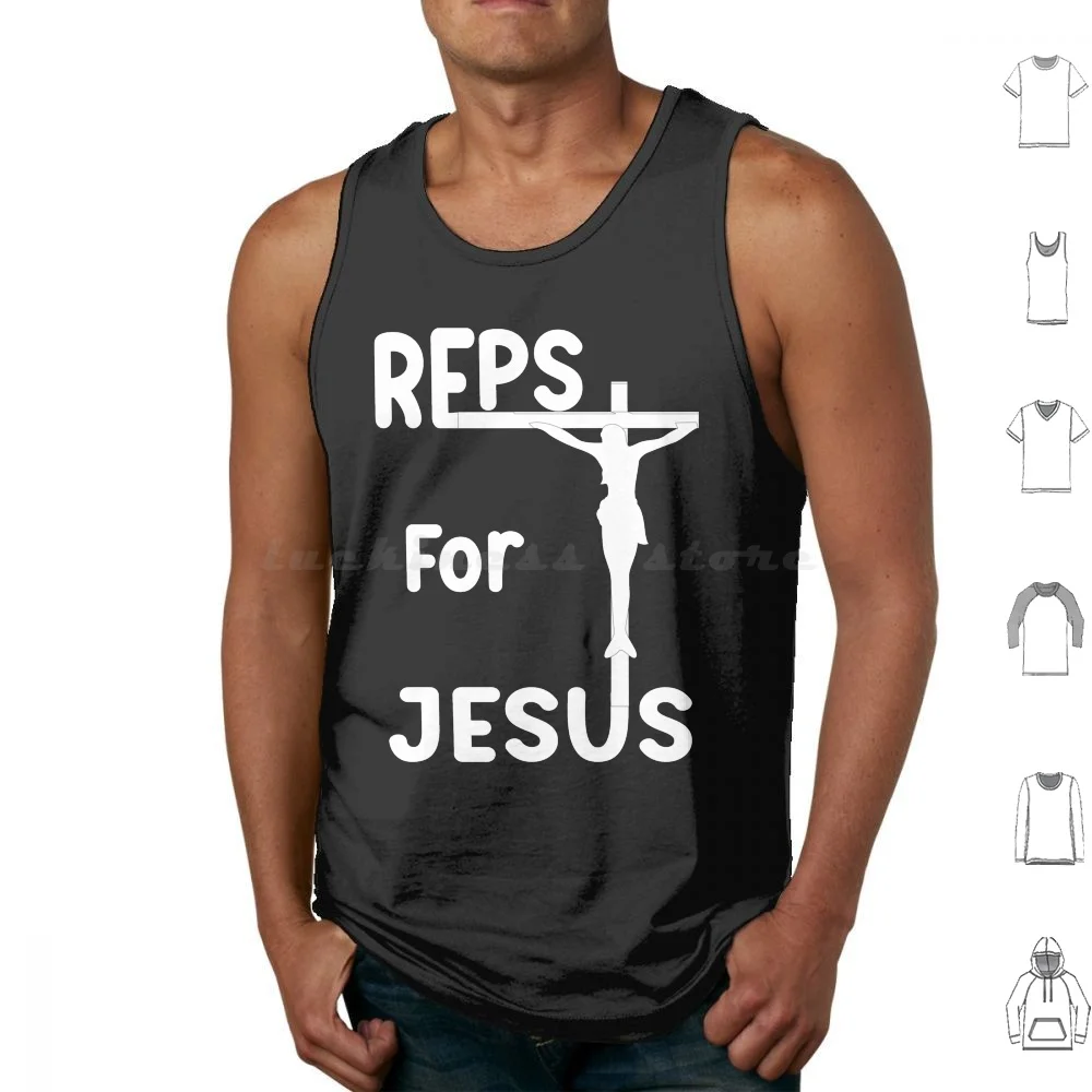 Reps For Jesus Tank Tops Vest Sleeveless Reps For Jesus Jesus Cross Christianity Bible Catholic Methodist God Humorous