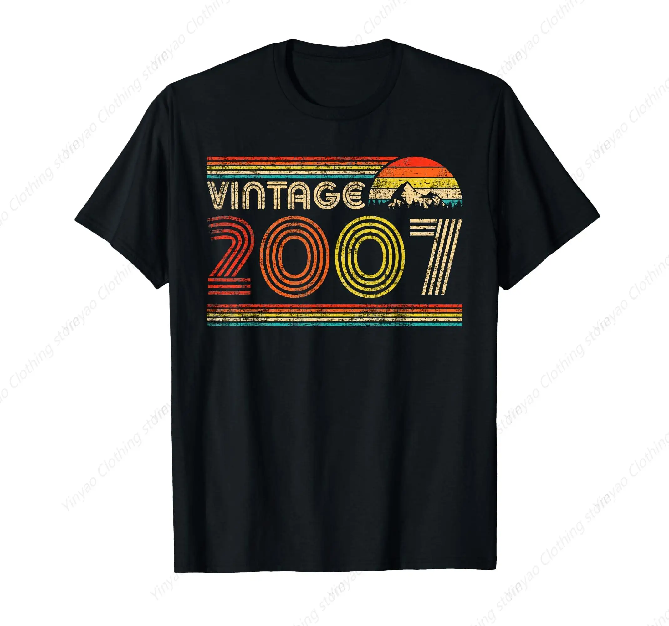 

Retro 2007 Classic Printed Shirt 2007 Birthday Retro Fashion T-shirt 18th Birthday Gift Pure Cotton Casual T shirt