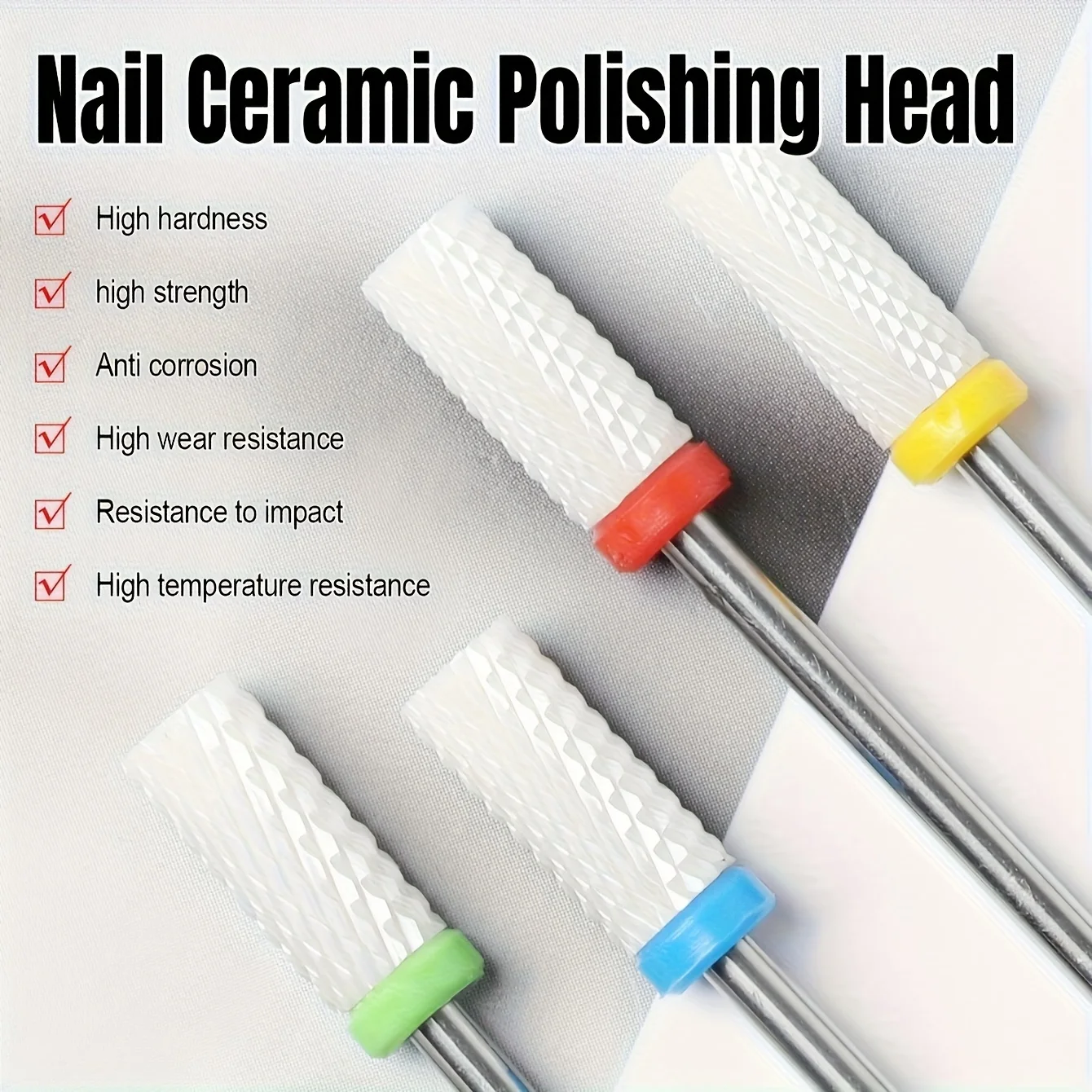 1 قطعة أو 5 قطع مثقاب تلميع الأظافر، مناسب لتلميع وإزالة البشرة، متين وسهل الاستخدام، أداة أظافر #3