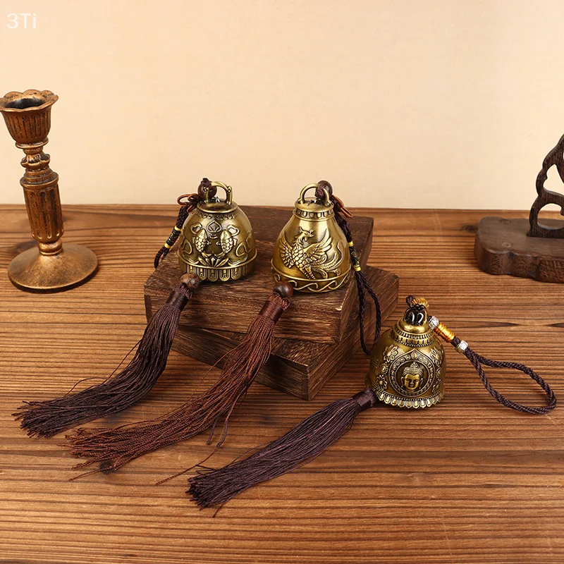 風水仏教銅鐘宗教風鈴仏魚座フェニックスホームハンギング装飾祝福幸運ハンギングベル