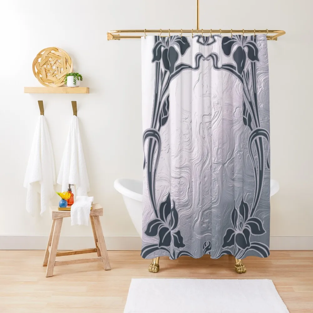 

Art Nouveau,Frame,floral,deco,vintage,floral pattern, chic,elegant,victorian, Shower Curtain Shower Bathroom Curtain