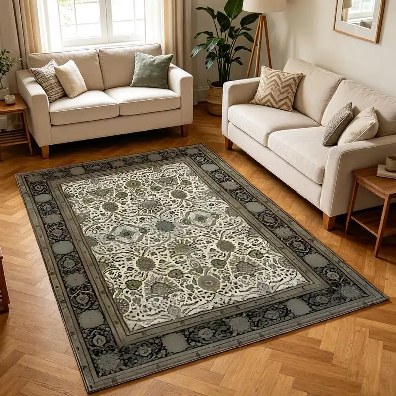 1 Piece of Intricate vintage Patterned Rug, Soft and Comfortable, Suitable for All Seasons, Easy to Maintain, Ideal for Living Room, Bedroom, Entryway, Home Decor, Room Decor, Autumn, Winter
