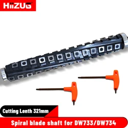 Dewalt DW733 DW734 Planer Helical Spiral Cutter Head 322mm Cutting Length with 54Pcs Carbide Inserts for Dewalt Wood Planer