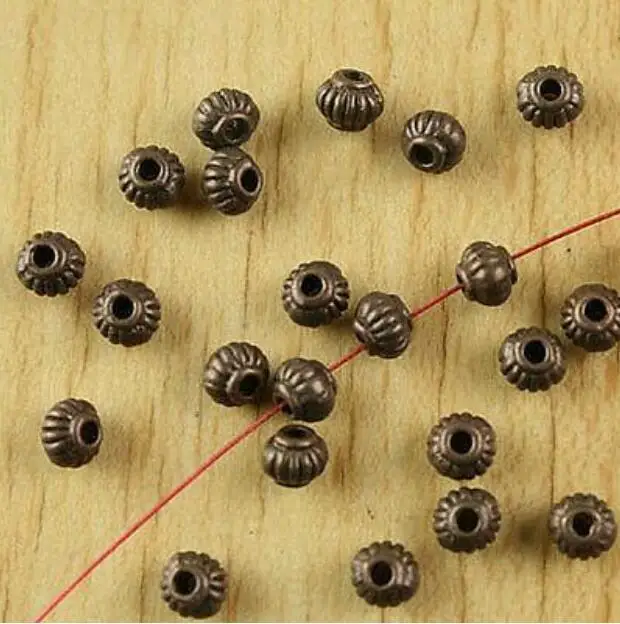 

100pcs 4.9x4mm hole is 1.4mm copper tone pumpkin spacer beads h1931