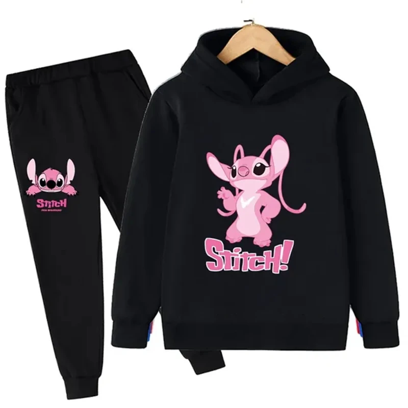 

Stitch Hoodie Set Kids 2-12 Years Boys Tracksuits Kids Sweatshirt Tops +Pants 2pcs Suit Casual Toddler Spring Anime Clothing