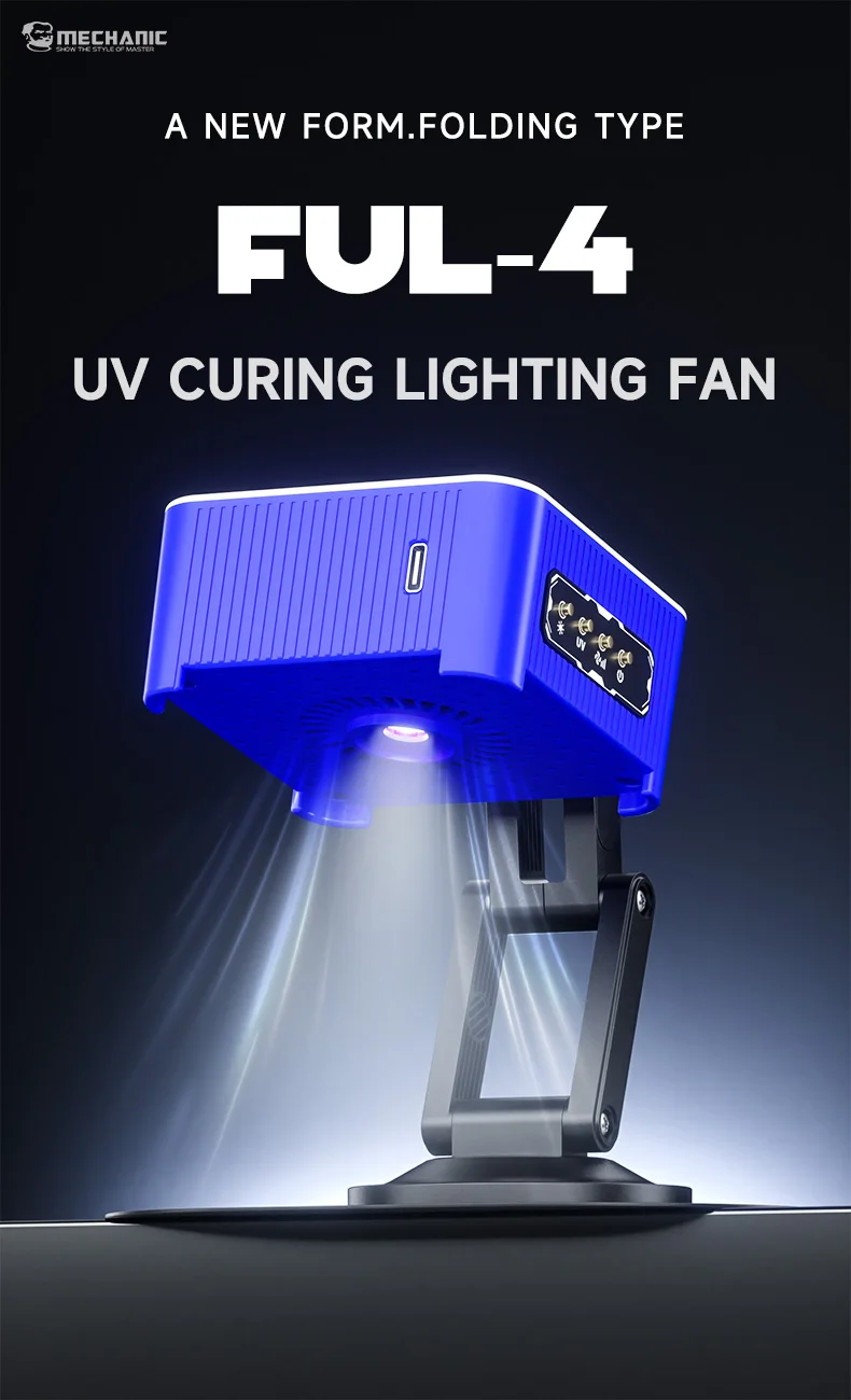 MECHANIC OFFICIAL NEW FUL-4 UV Curing Lamp Smoke Exhaust 2 in 1 Infinite Cooling Curing Fan For Mobile Phone Repair